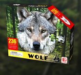 Shaped Puzzel - Dierenpuzzel - Vormpuzzel - Puzzel in de vorm van een Wolf Kop &ndash; Wolf - Dieren Puzzel - 236 stukjes &ndash; 53 x 39 cm - voor kinderen, volwassenen en ouderen