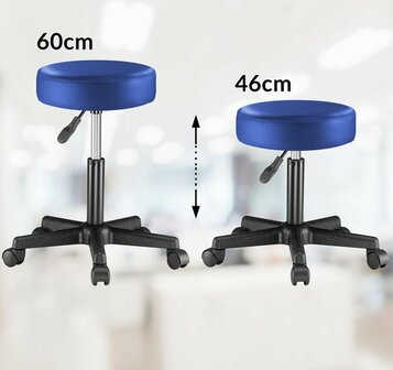 Casaria Verstelbare Draaikruk - 46/60cm Zithoogte - Blauw