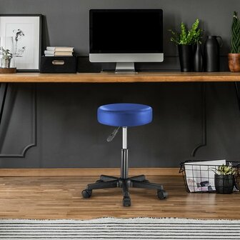 Casaria Verstelbare Draaikruk - 46/60cm Zithoogte - Blauw