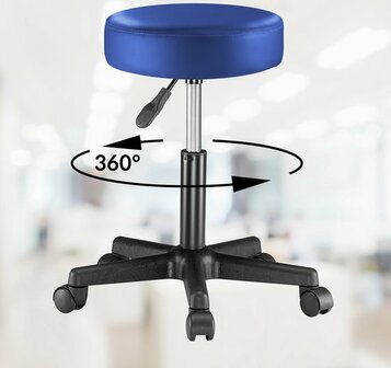 Casaria Verstelbare Draaikruk - 46/60cm Zithoogte - Blauw