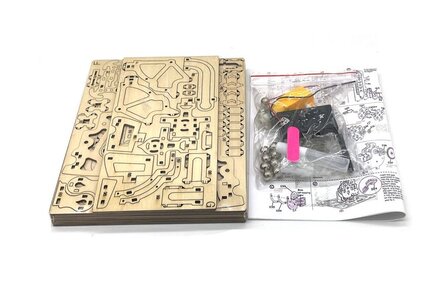 Houten 3D Puzzle Marble Track &ndash; Houten Knikkerbaan &ndash; Bouwpuzzel &ndash; Educatief Speelgoed