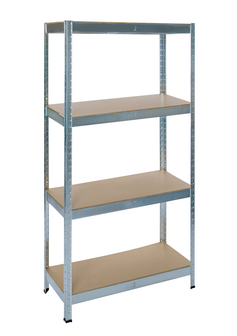 Heavy Duty Opbergrek &ndash; MDF &amp; Gegalvaniseerd Staal &ndash; 150x75x30 cm &ndash; 4 Legborden tot 175 kg &ndash; Garage &amp; Magazijn