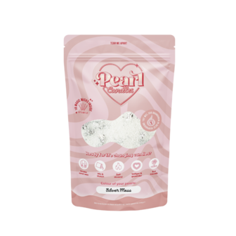 Pearl Candles - Kaarsenzand - Silver Mess- Zelf theelichtje waxinelichtje maken - Lont inbegrepen &ndash; Wit - Zilver - &plusmn;250 / &plusmn;300 Branduren &ndash; 500 g