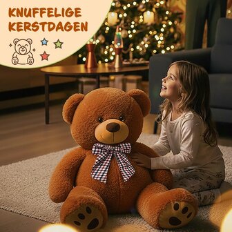 Monzana Knuffelbeer XL - 100cm Staand Pluch - Bruin
