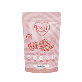 Pearl Candles - Kaarsenzand - Candy Cane - Zelf theelichtje waxinelichtje maken - Lont inbegrepen &ndash; Rood - Wit - &plusmn;125 / &plusmn;150 Branduren &ndash; 250 g