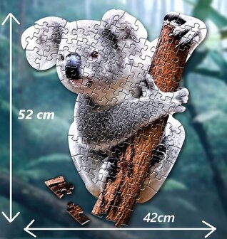 Shaped Puzzel - Dierenpuzzel - Vormpuzzel - Puzzel in de vorm van Koala - Koalapuzzel - Dieren Puzzel - 100 stukjes - 52 x 42 cm - voor kinderen, volwassenen en ouderen