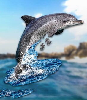 Shaped Puzzel - Dierenpuzzel - Vormpuzzel - Puzzel in de vorm van een ijsbeer - Dolfijnpuzzel - Dieren Puzzel - 100 stukjes - 54 x 44 cm - voor kinderen, volwassenen en ouderen