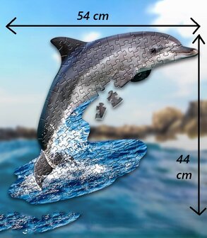 Shaped Puzzel - Dierenpuzzel - Vormpuzzel - Puzzel in de vorm van een ijsbeer - Dolfijnpuzzel - Dieren Puzzel - 100 stukjes - 54 x 44 cm - voor kinderen, volwassenen en ouderen