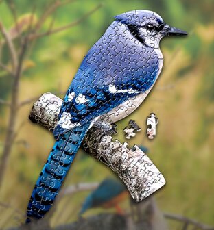 Shaped Puzzel - Dierenpuzzel - Vormpuzzel - Puzzel in de vorm van een Vogel &ndash; Blauwe Vogel- Dieren Puzzel - 100 stukjes - 55 x 42 cm - voor kinderen, volwassenen en ouderen