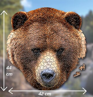 Shaped Puzzel - Dierenpuzzel - Vormpuzzel - Puzzel in de vorm van een Beer &ndash; Bruine Beer - Dieren Puzzel - 238 stukjes - 44 x 42 cm - voor kinderen, volwassenen en ouderen