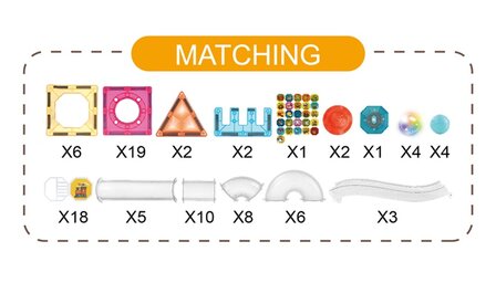 Magnetische Knikkerbaan met Licht &ndash; 90 - delige Bouwset 