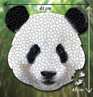 Shaped Puzzel - Dierenpuzzel - Vormpuzzel - Puzzel in de vorm van een Panda Beer Kop &ndash; Panda Beer - Dieren Puzzel - 236 stukjes &ndash; 43 x 42 cm - voor kinderen, volwassenen en ouderen
