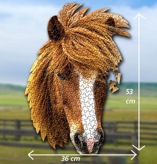 Shaped Puzzel - Dierenpuzzel - Vormpuzzel - Puzzel in de vorm van een Paarden Kop &ndash; Paard - Dieren Puzzel - 230 stukjes &ndash; 53 x 36 cm - voor kinderen, volwassenen en ouderen
