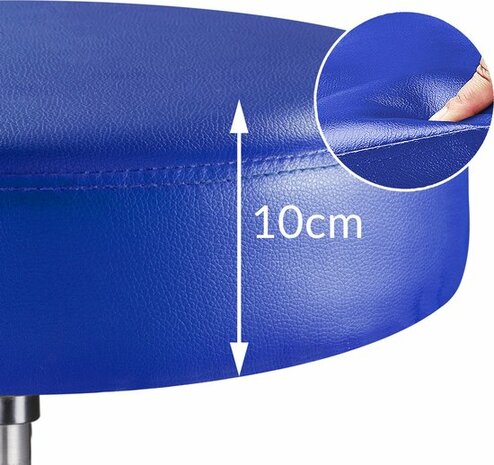 Casaria Verstelbare Draaikruk - 46/60cm Zithoogte - Blauw