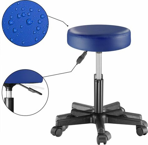 Casaria Verstelbare Draaikruk - 46/60cm Zithoogte - Blauw