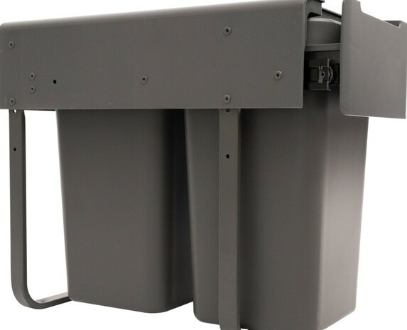 Practo Home - Inbouw afvalemmer 2x20 L &ndash; Volledig uittrekbaar met soft-close