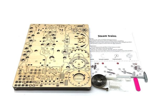 Houten 3D Puzzle Trein &ndash; Houten 3D Puzzel &ndash; 361 Stukjes &ndash; Modelbouw &ndash; Bouwpakket