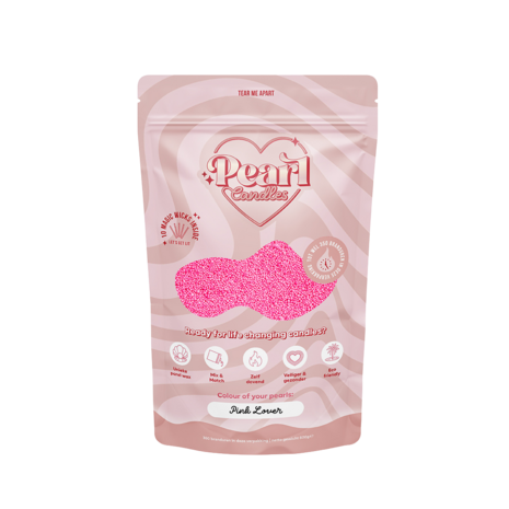 Pearl Candles - Kaarsenzand &ndash; Pink Lover - Zelf theelichtje waxinelichtje maken - Lont inbegrepen - Roze - &plusmn;125 / &plusmn;150 Branduren &ndash; 250 g