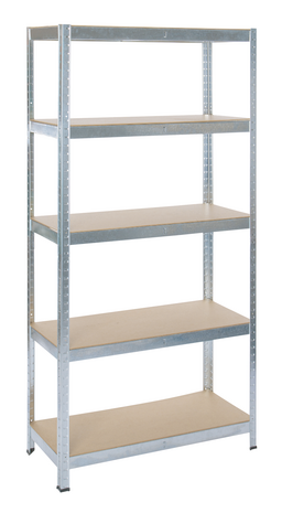 Heavy Duty Opbergrek &ndash; MDF & Gegalvaniseerd Staal &ndash; 180x90x40 cm &ndash; 5 Legborden tot 175 kg &ndash; Garage & Magazijn