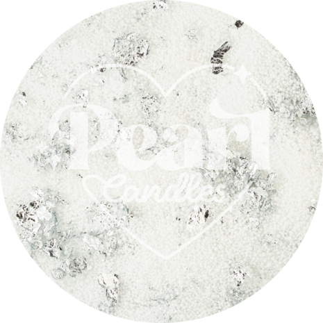 Pearl Candles - Kaarsenzand - Silver Mess- Zelf theelichtje waxinelichtje maken - Lont inbegrepen &ndash; Wit - Zilver - &plusmn;125 / &plusmn;150 Branduren &ndash; 250 g