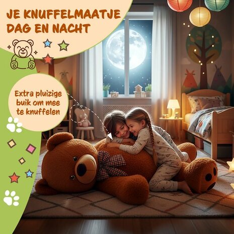 Monzana Knuffelbeer XL - 100cm Staand Pluch - Bruin