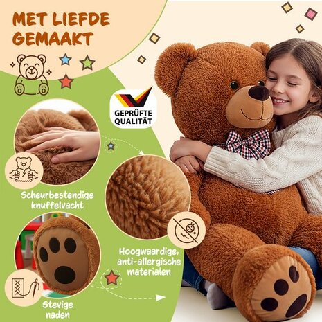 Monzana Knuffelbeer XL - 100cm Staand Pluch - Bruin