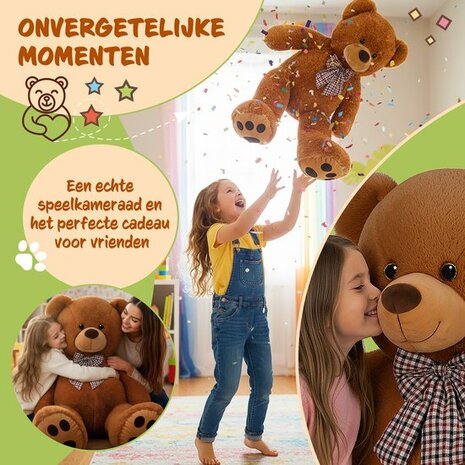 Monzana Knuffelbeer XL - 100cm Staand Pluch - Bruin