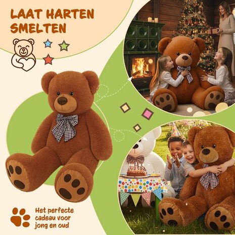 Monzana Knuffelbeer XL - 100cm Staand Pluch - Bruin