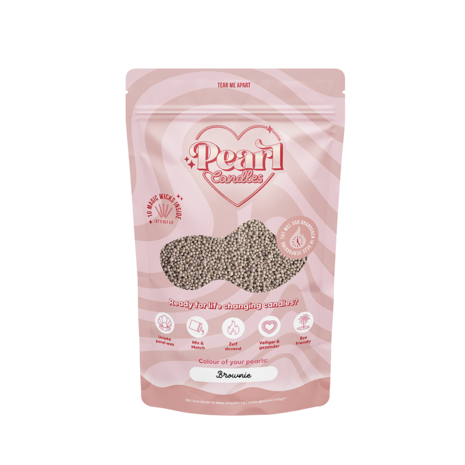 Pearl Candles - Kaarsenzand - Brownie - Zelf theelichtje waxinelichtje maken - Lont inbegrepen &ndash; Blauw - &plusmn;125 / &plusmn;150 Branduren &ndash; 250 g