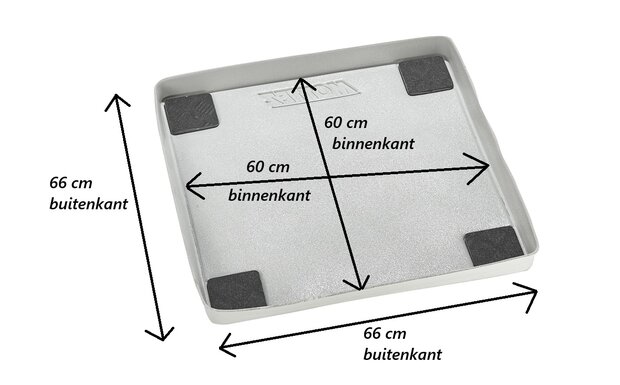 Mottez Waterdichte Opvangbak voor Wasmachines met Trillingsdemping