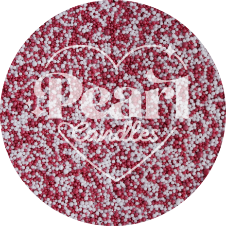 Kaarsenzand - Kaarsenzand met lonten - Pearl Candles - DIY kaarsen maken - Candy Cane - Zelf theelichtje waxinelichtje maken - Lont inbegrepen &ndash; Rood - Wit - &plusmn;250 / &plusmn;300 Branduren &ndash; 500 g