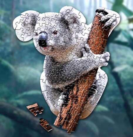 Shaped Puzzel - Dierenpuzzel - Vormpuzzel - Puzzel in de vorm van Koala - Koalapuzzel - Dieren Puzzel - 100 stukjes - 52 x 42 cm - voor kinderen, volwassenen en ouderen