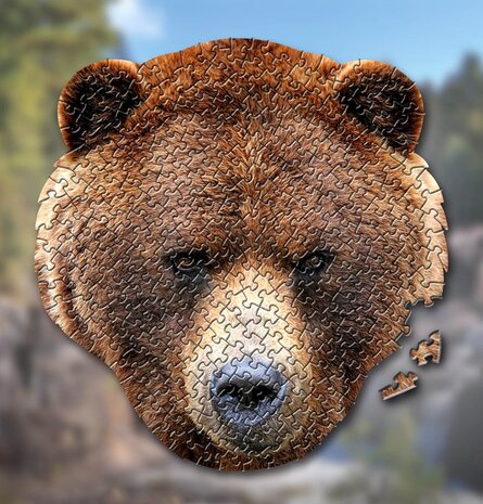 Shaped Puzzel - Dierenpuzzel - Vormpuzzel - Puzzel in de vorm van een Beer &ndash; Bruine Beer - Dieren Puzzel - 238 stukjes - 44 x 42 cm - voor kinderen, volwassenen en ouderen