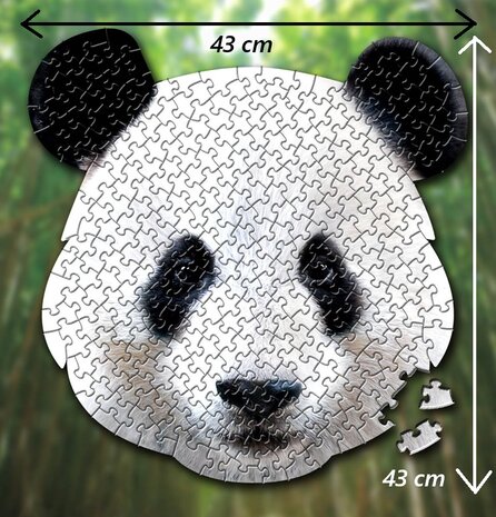 Shaped Puzzel - Dierenpuzzel - Vormpuzzel - Puzzel in de vorm van een Panda Beer Kop &ndash; Panda Beer - Dieren Puzzel - 236 stukjes &ndash; 43 x 42 cm - voor kinderen, volwassenen en ouderen