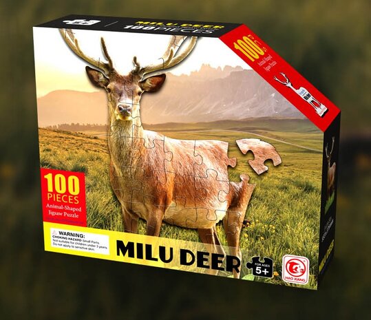 Shaped Puzzel - Dierenpuzzel - Vormpuzzel - Puzzel in de vorm van een Hert &ndash; Hert - Dieren Puzzel - 100 stukjes &ndash; 55 x 38 cm - voor kinderen, volwassenen en ouderen